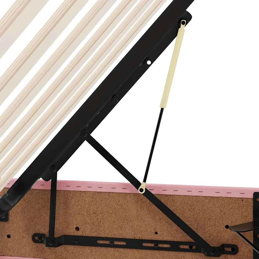 Lit de Rangement avec matelas Rose 200 x 200 cm Velours - 12