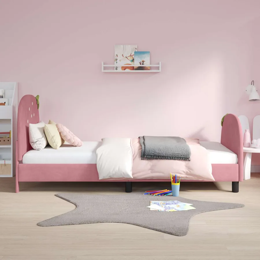 Cadre de lit pour enfants avec tête de lit Rose 90 x 200 cm - 3