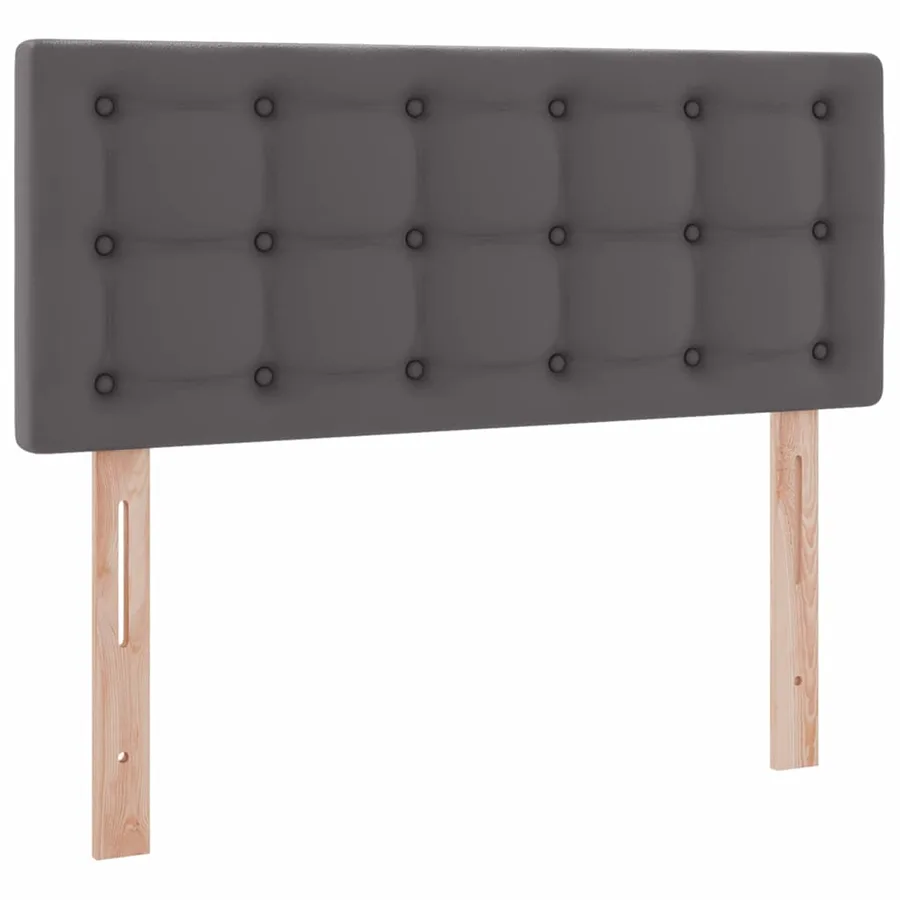 Lit avec rangement et matelas Gris 120 x 190 cm Simili cuir - 9