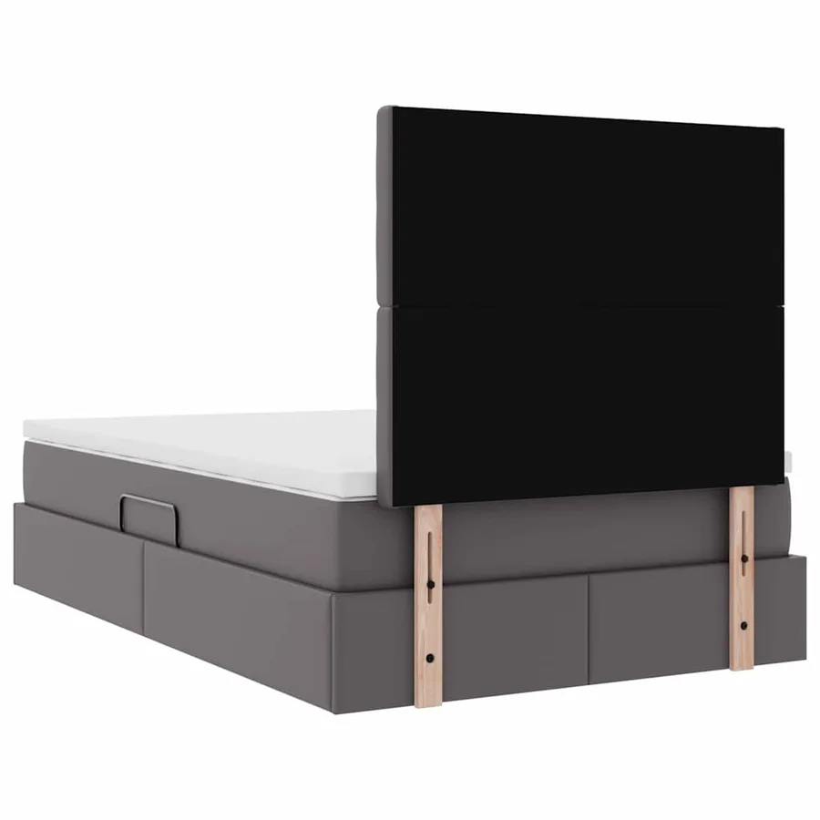 Lit de Rangement Gris 120 x 190 cm Cuir synthétique - 11