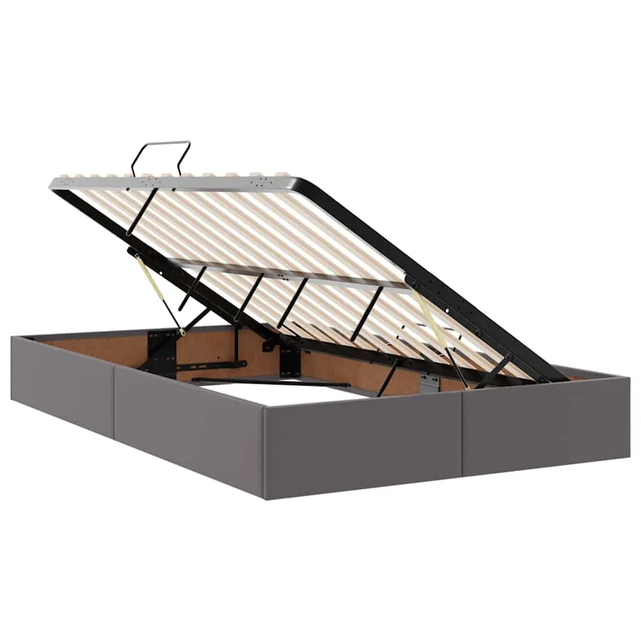 Lit de Rangement Gris 120 x 190 cm Cuir synthétique - 6