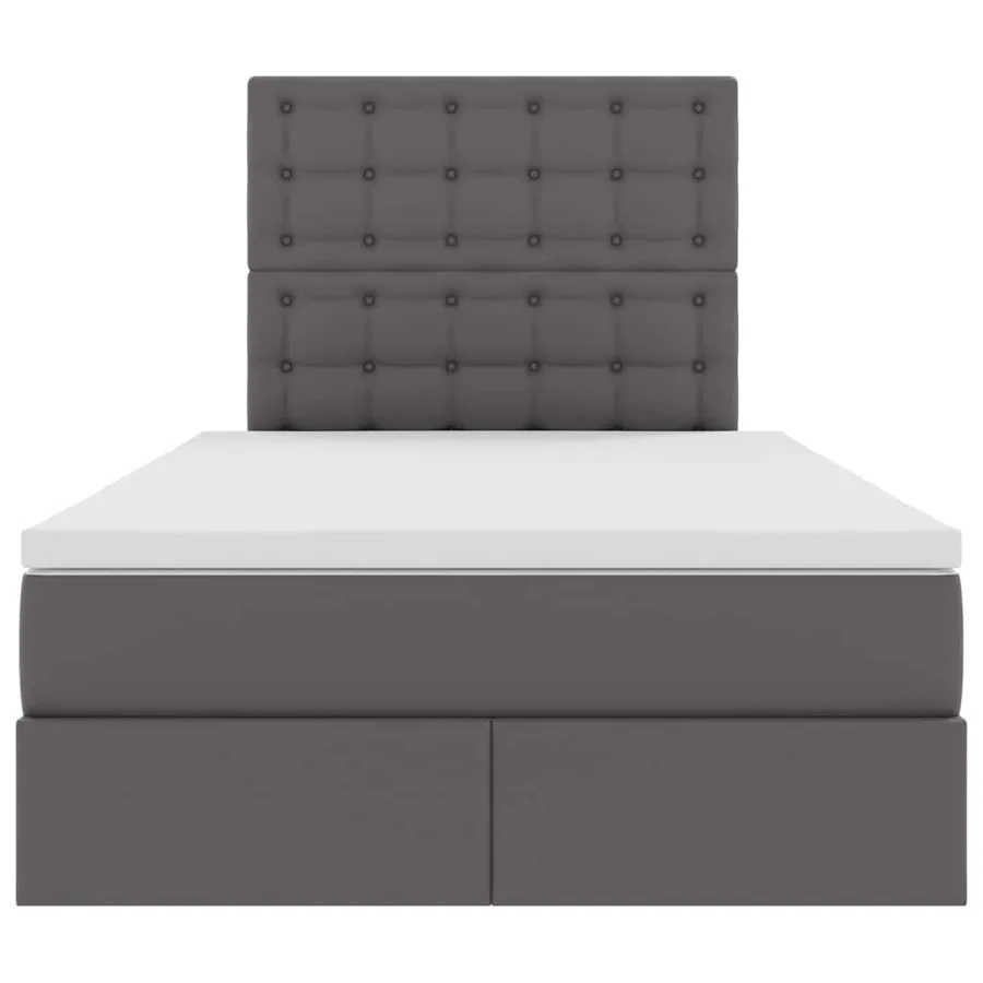 Lit de Rangement Gris 120 x 190 cm Cuir synthétique - 7