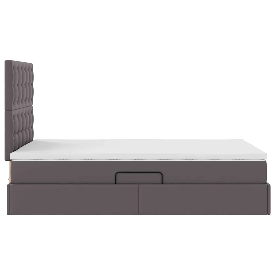 Lit de Rangement Gris 120 x 190 cm Cuir synthétique - 8