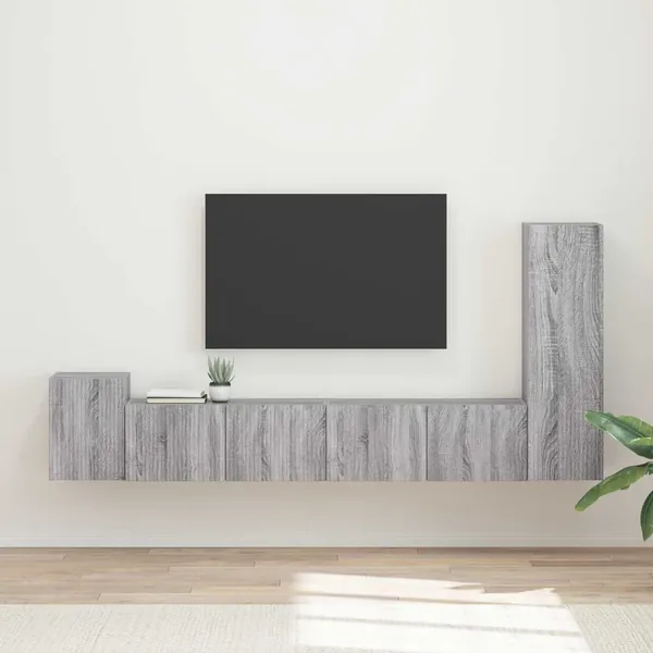 Ensemble meuble TV 3 pcs Gris Sonoma Bois d'ingénierie