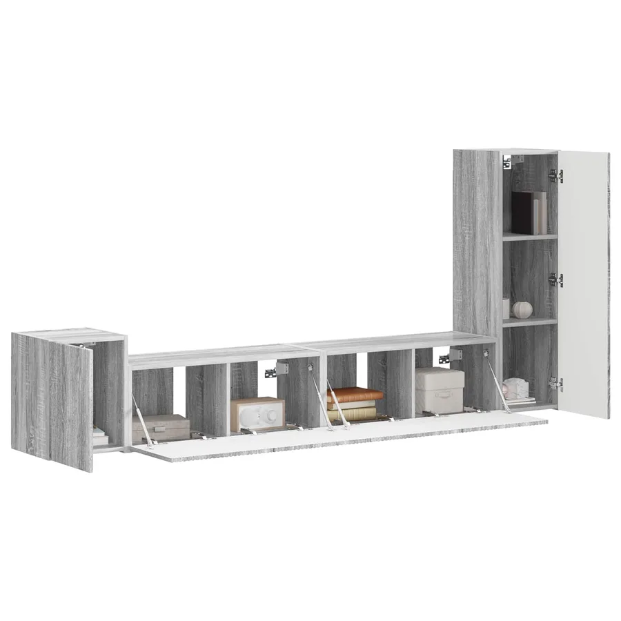 Ensemble meuble TV 3 pcs Gris Sonoma Bois d'ingénierie - 3