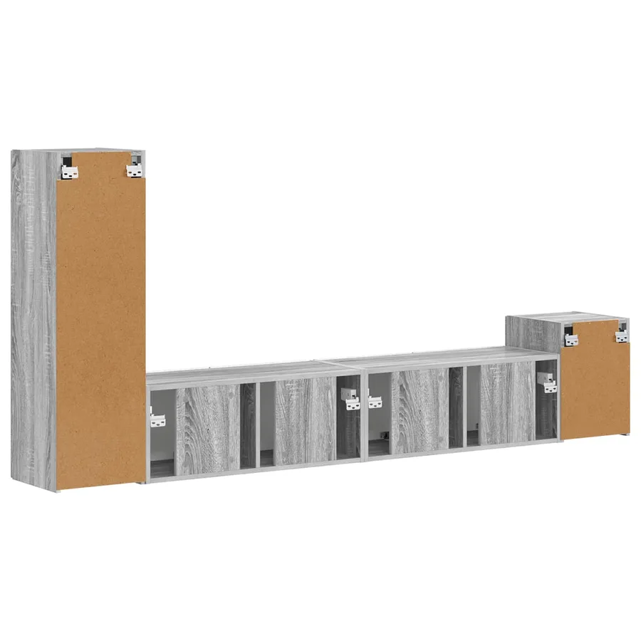 Ensemble meuble TV 3 pcs Gris Sonoma Bois d'ingénierie - 9