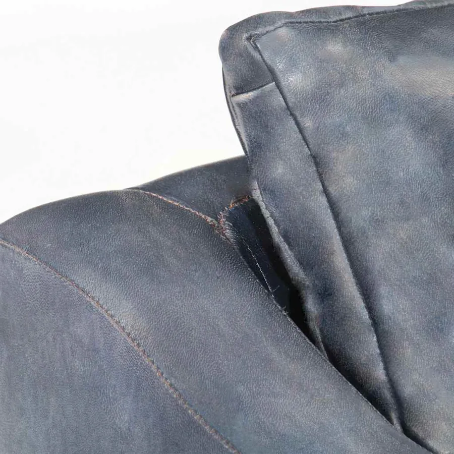 Chaise cabriolet Gris cuir véritable - 5
