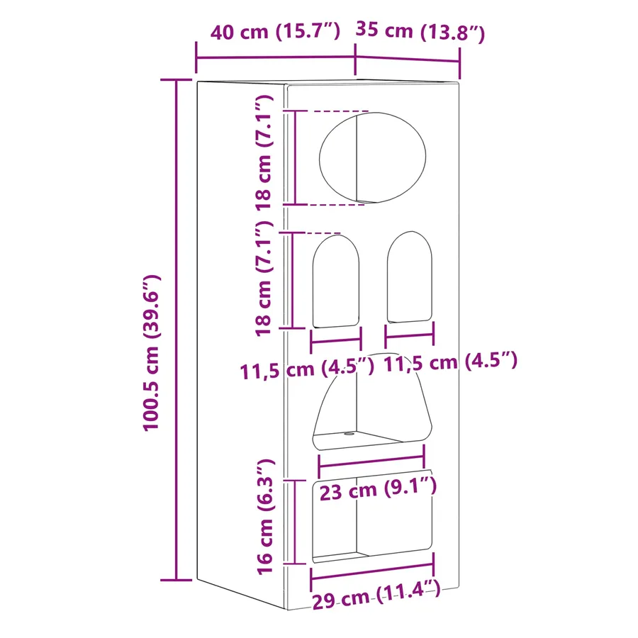 Buffet ELST Chêne artisanal 40 x 35 x 100,5 cm - 13