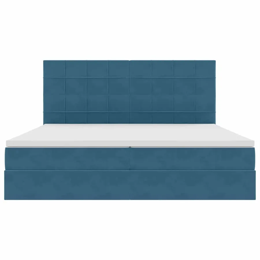 Lit de rangement LED avec matelas Bleu foncé 200 x 200 cm - 3