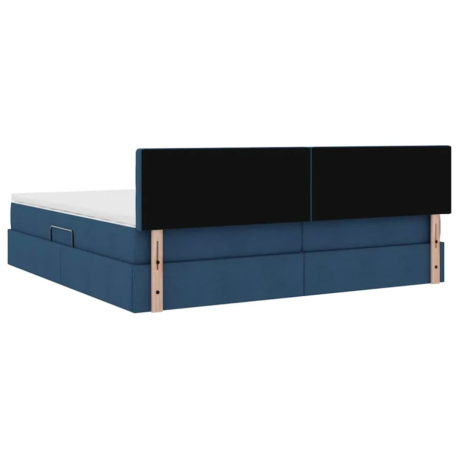 Lit avec rangement et matelas avec matelas Bleu 200 x 200 cm - 10
