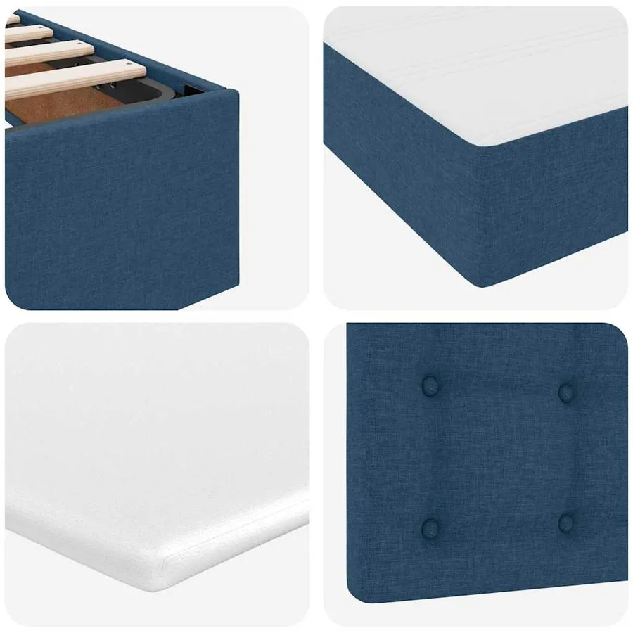 Lit avec rangement et matelas avec matelas Bleu 200 x 200 cm - 11