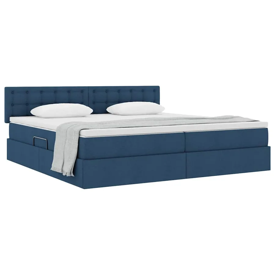 Lit avec rangement et matelas avec matelas Bleu 200 x 200 cm - 3