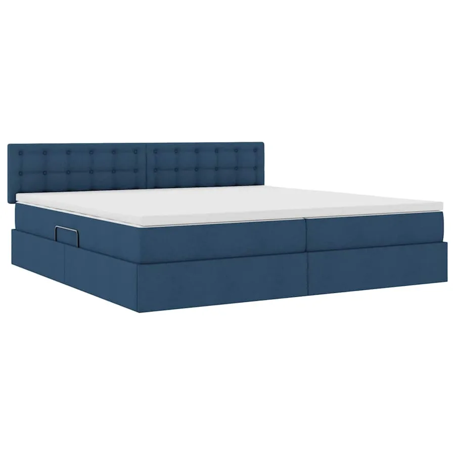 Lit avec rangement et matelas avec matelas Bleu 200 x 200 cm - 5