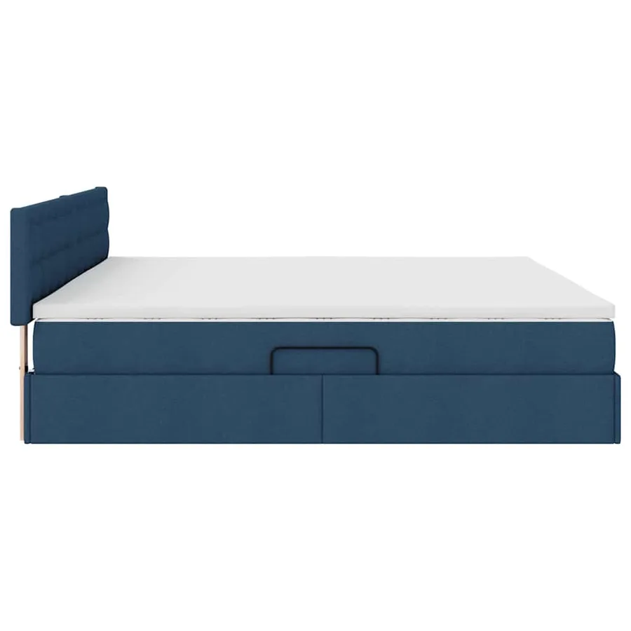 Lit avec rangement et matelas avec matelas Bleu 200 x 200 cm - 9