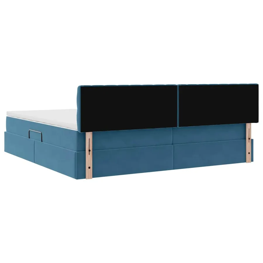 Lit de rangement LED avec matelas Bleu foncé 200 x 200 cm - 12