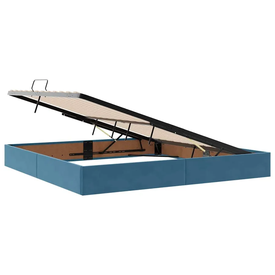 Lit de rangement LED avec matelas Bleu foncé 200 x 200 cm - 7