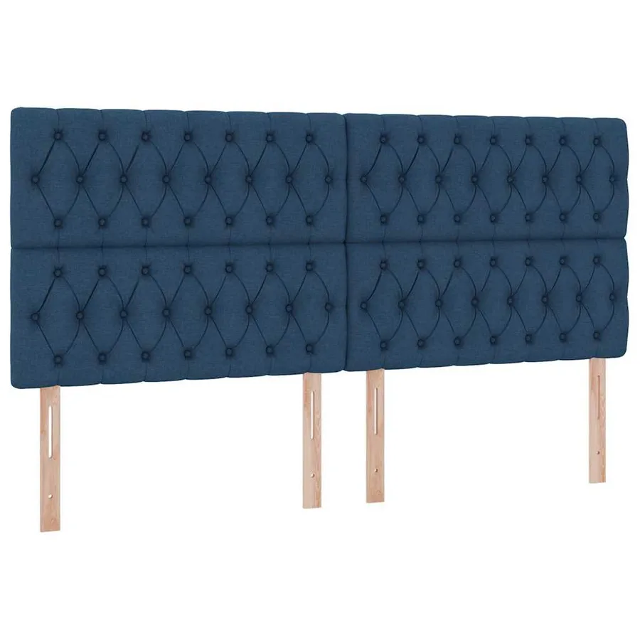Lit avec rangement et matelas Bleu 200 x 200 cm tissu - 9