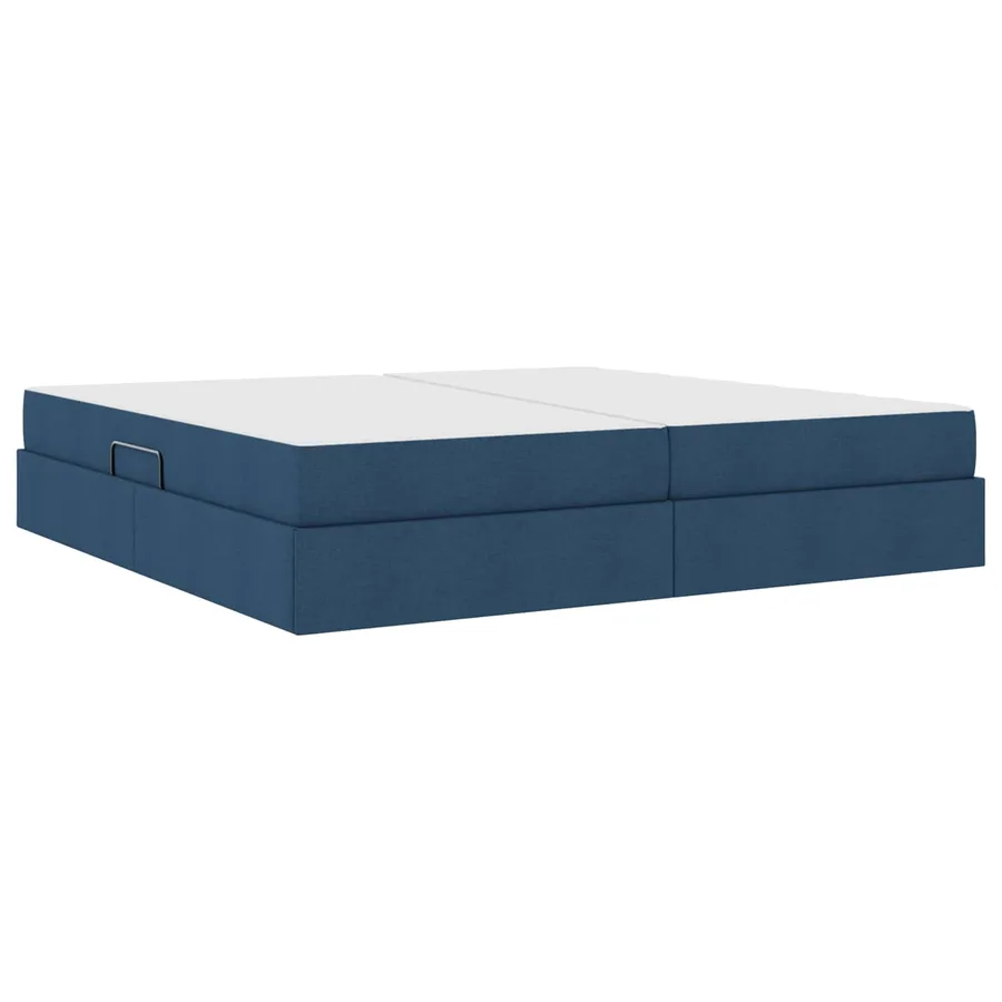 Lit avec rangement et matelas Bleu 200 x 200 cm Polyester - 10