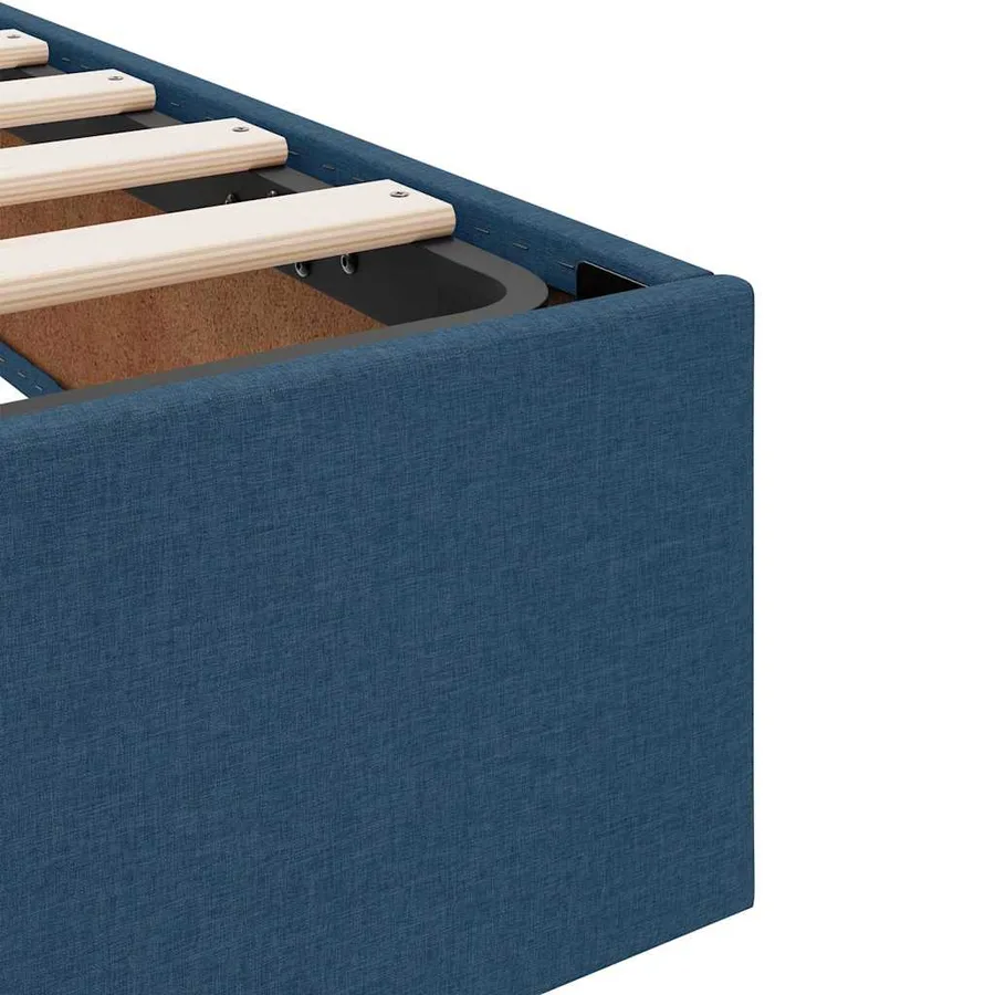 Lit avec rangement et matelas Bleu 200 x 200 cm Polyester - 11