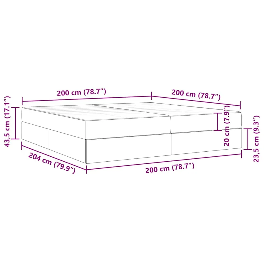 Lit avec rangement et matelas Bleu 200 x 200 cm Polyester - 15