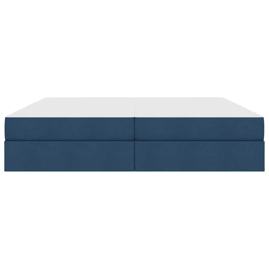 Lit avec rangement et matelas Bleu 200 x 200 cm Polyester - 7