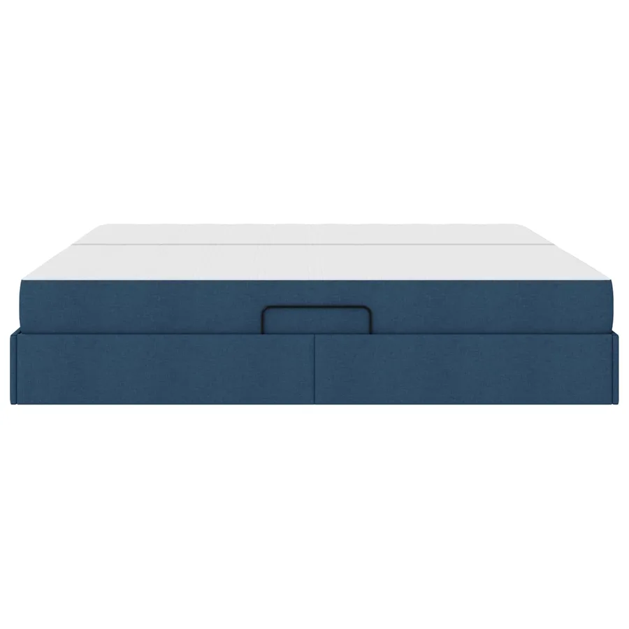 Lit avec rangement et matelas Bleu 200 x 200 cm Polyester - 9