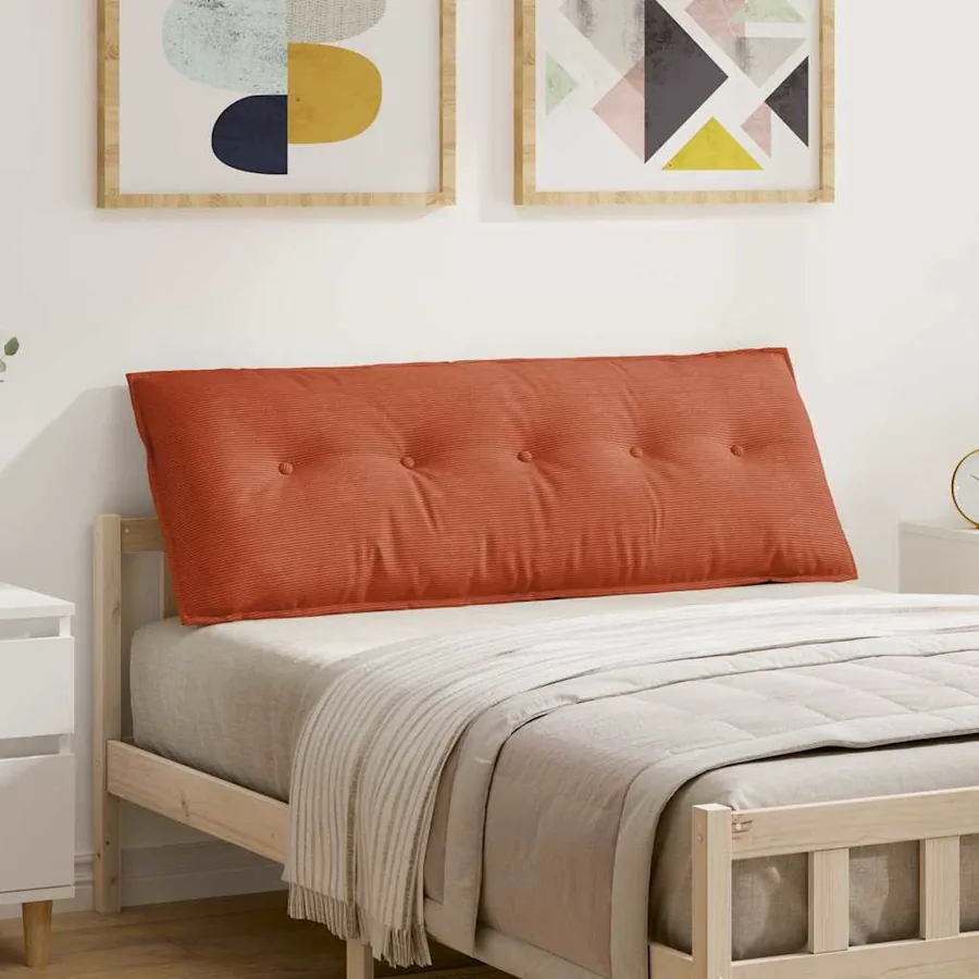 Coussin de Dos Rouge orange 140 x 50 cm Tissu en velours côtelé