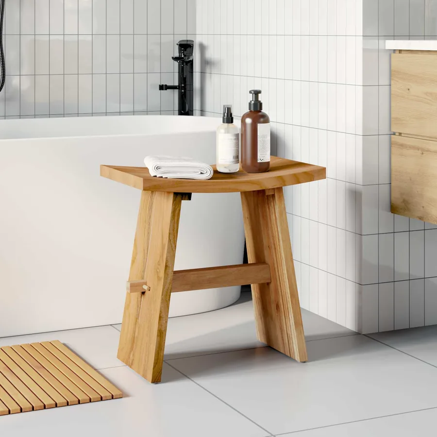 Tabouret de salle de bain Marron 50 x 29,5 x 50,5 cm