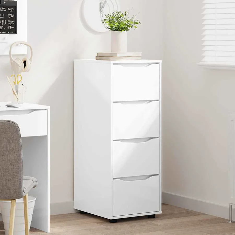Armoire de rangement Blanc brillant 40 x 48 x 105 cm - 4
