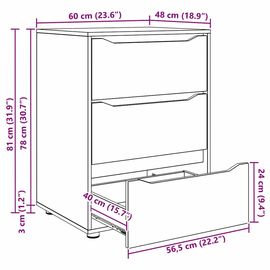 Armoire de rangement Chêne Sonoma 60 x 48 x 81 cm - 15