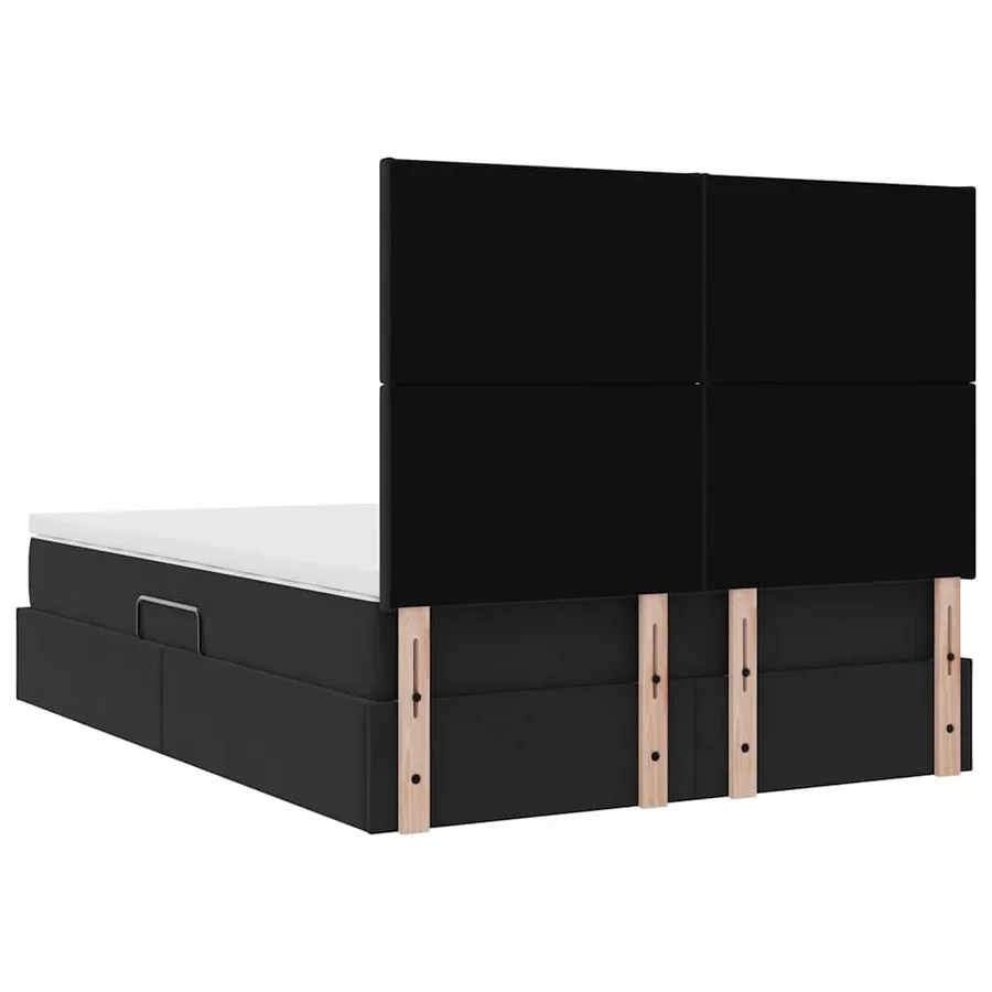 Lit de rangement LED avec matelas Noir 140 x 190 cm Velours - 12