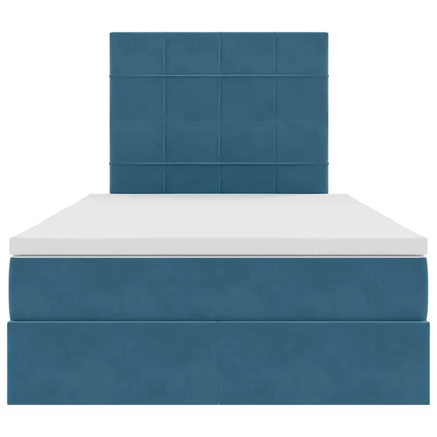 Lit avec rangement et matelas Bleu foncé 120 x 200 cm Velours - 7