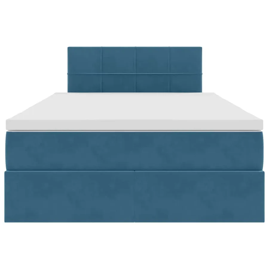 Lit de Rangement avec matelas Bleu foncé 120 x 200 cm Velours - 7