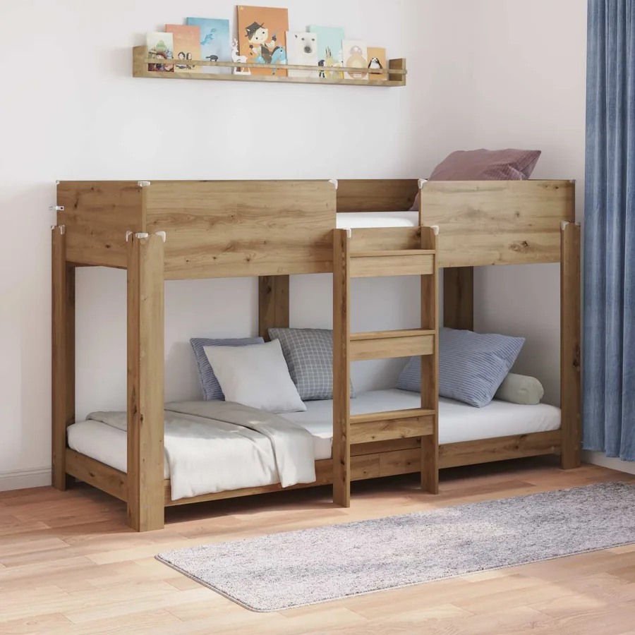 Lit Superposé pour Enfants Chêne artisanal 75 x 190 cm