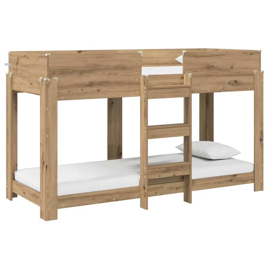 Lit Superposé pour Enfants Chêne artisanal 75 x 190 cm - 2