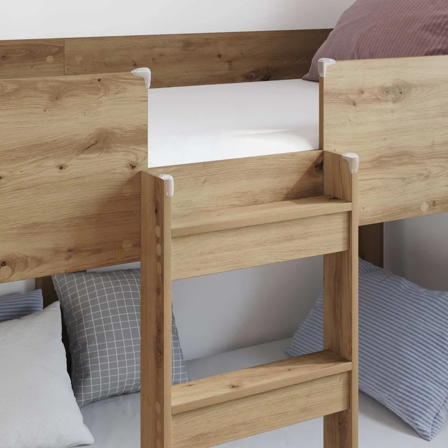 Lit Superposé pour Enfants Chêne artisanal 75 x 190 cm - 3