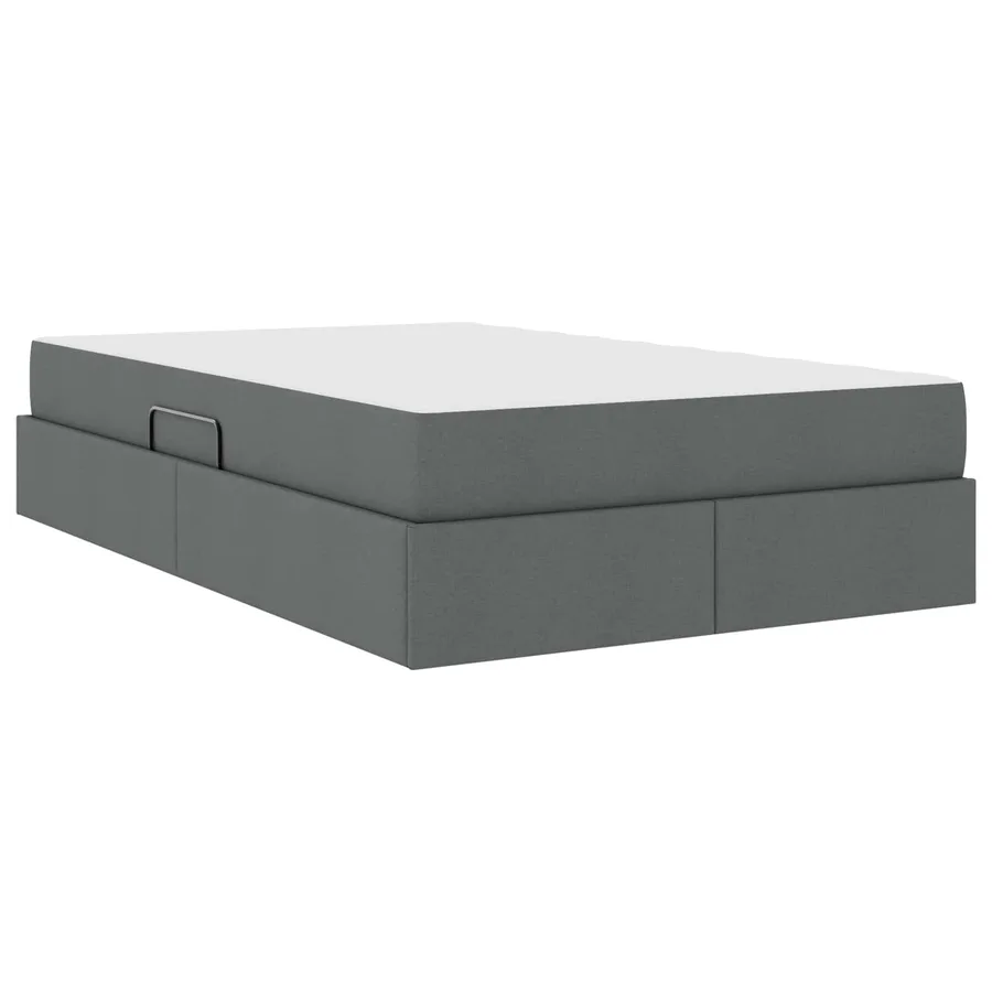 Lit avec rangement et matelas Gris foncé 120 x 190 cm Polyester - 5