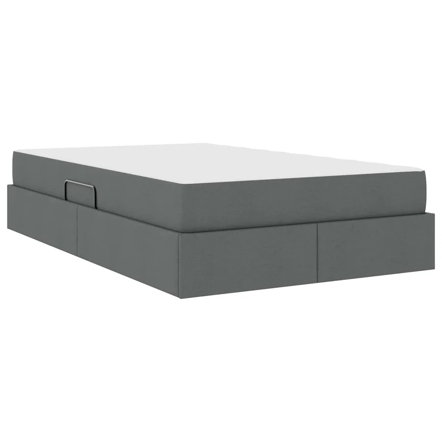 Lit avec rangement et matelas Gris foncé 120 x 190 cm Polyester - 8