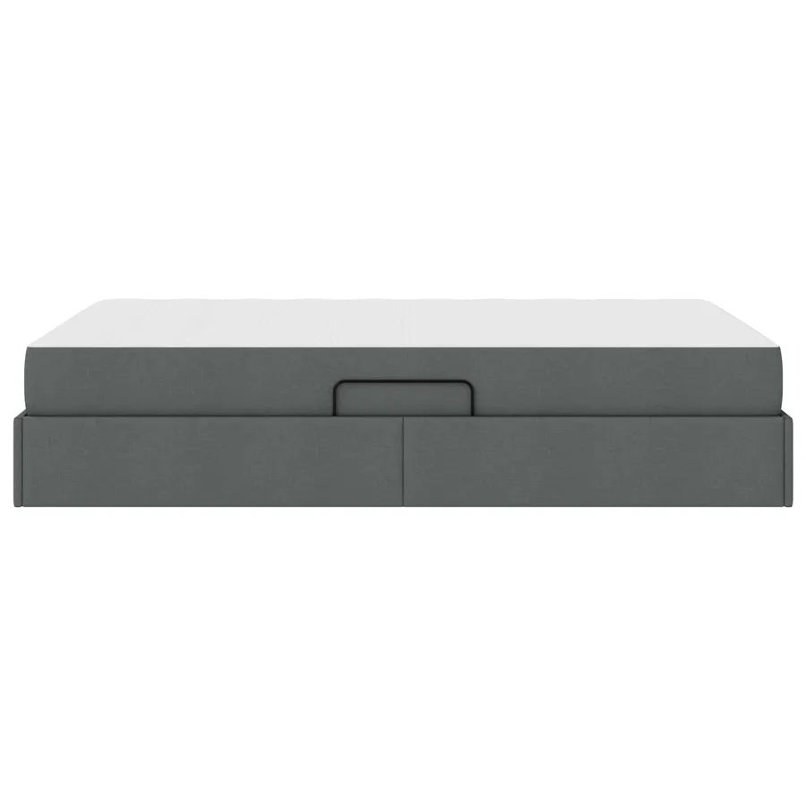 Lit avec rangement et matelas Gris foncé 120 x 190 cm Polyester - 9