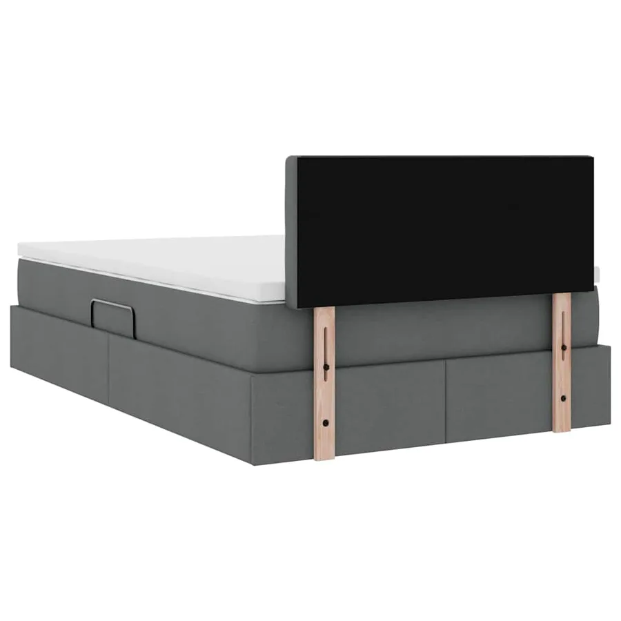 Lit avec rangement et matelas Gris foncé 120 x 190 cm - 11