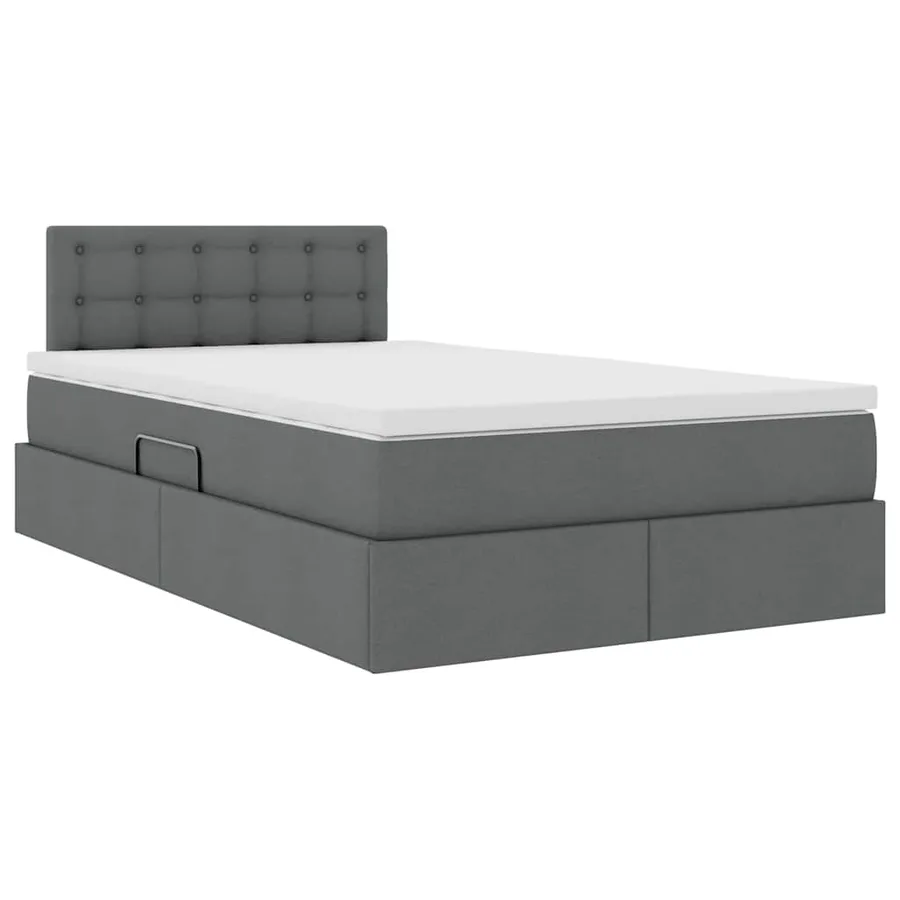 Lit avec rangement et matelas Gris foncé 120 x 190 cm - 5