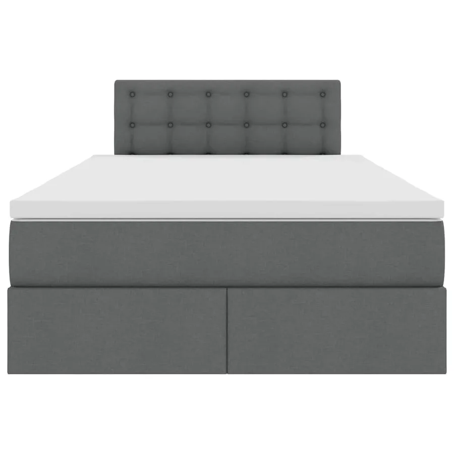 Lit avec rangement et matelas Gris foncé 120 x 190 cm - 7
