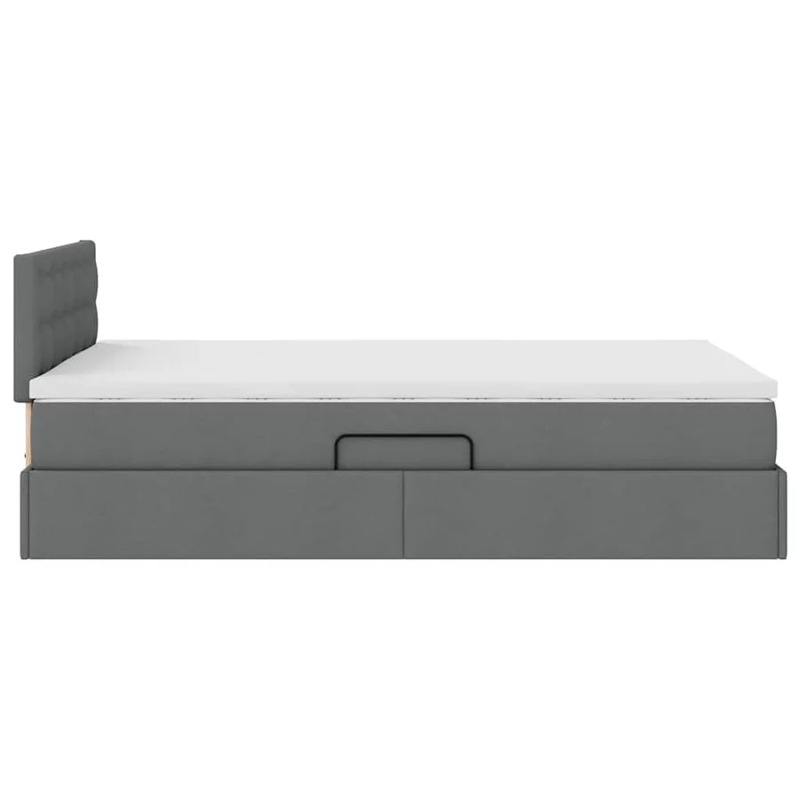 Lit avec rangement et matelas Gris foncé 120 x 190 cm - 8