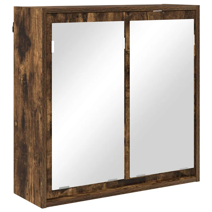 Armoire Miroir de Salle de Bain Chêne fumé 60 x 20 x 60 cm - 2