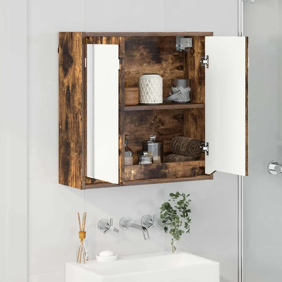 Armoire Miroir de Salle de Bain Chêne fumé 60 x 20 x 60 cm - 4