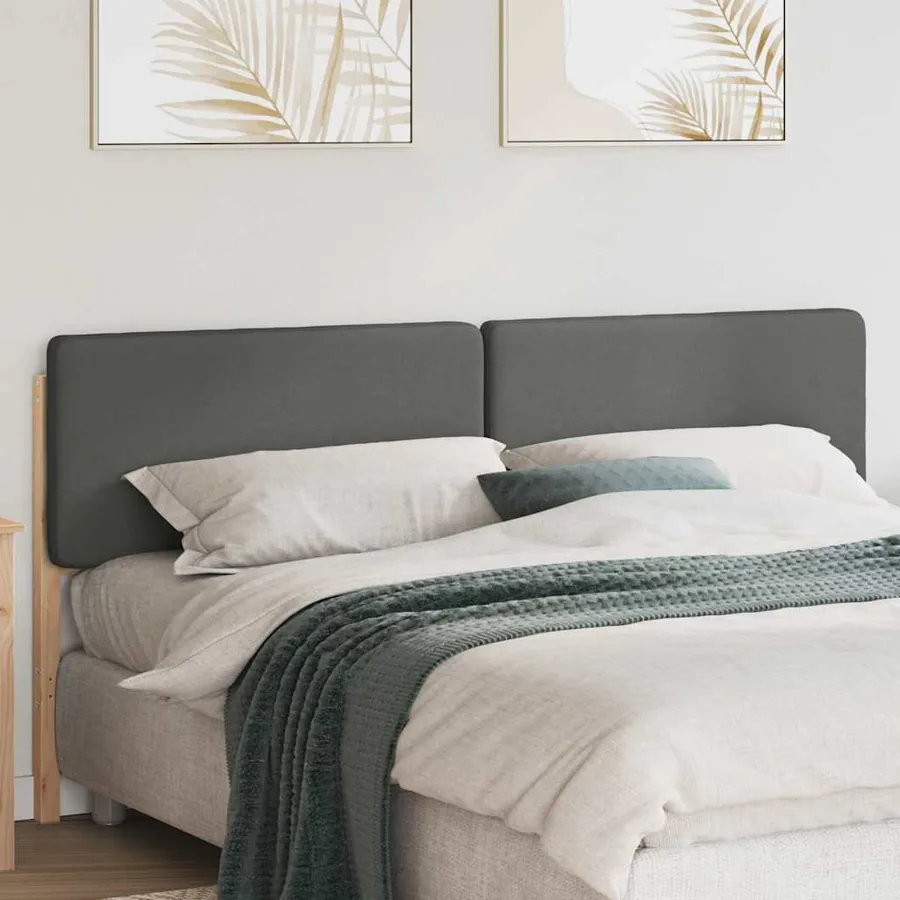 Tête de lit capitonnée Marron et gris clair 200 cm Pin massif