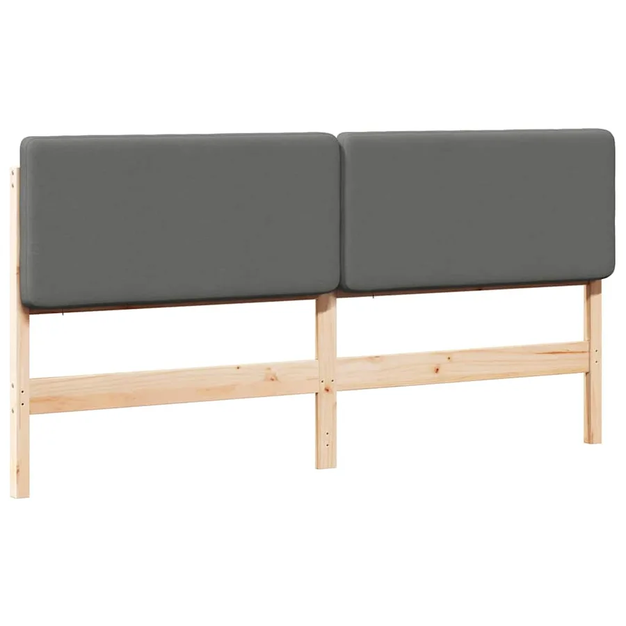Tête de lit capitonnée Marron et gris clair 200 cm Pin massif - 2