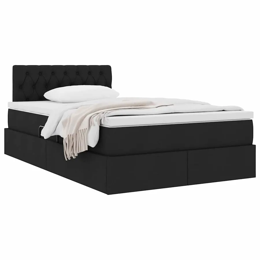 Lit avec rangement et matelas avec matelas Noir 120 x 190 cm - 3
