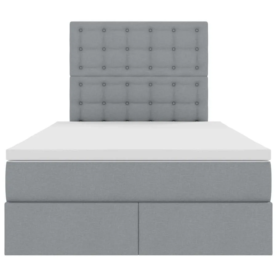 Lit avec rangement et matelas Gris clair 120 x 200 cm tissu - 7