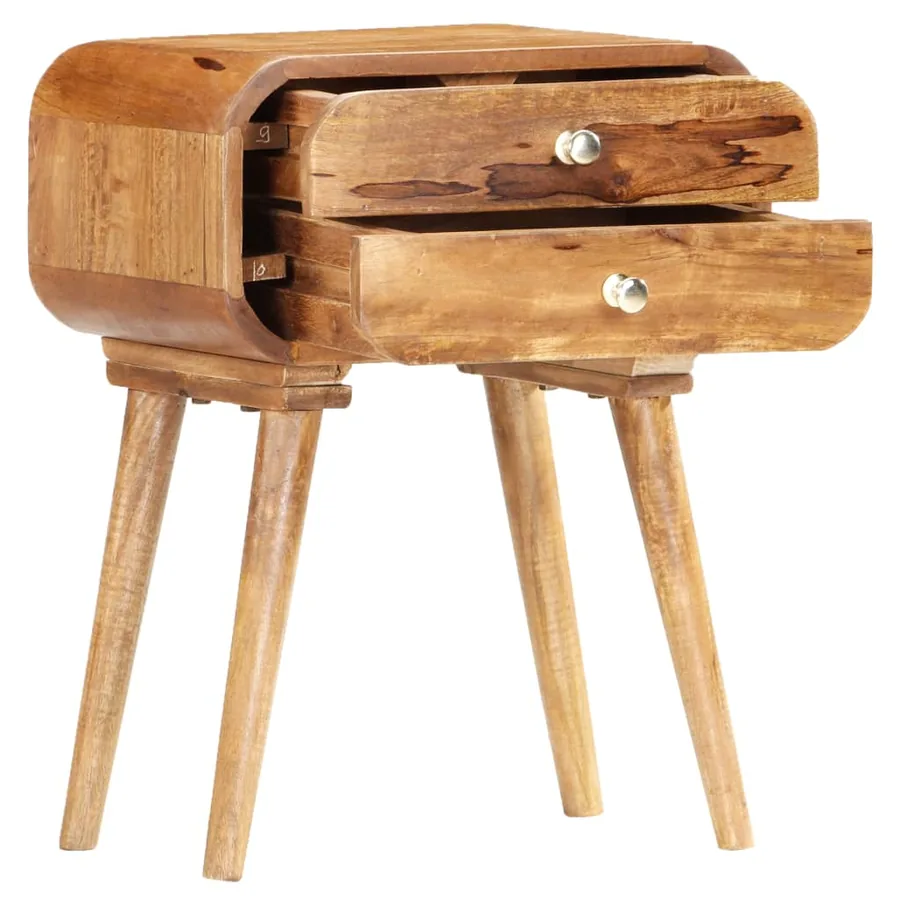 Table de chevet 43 x 30 x 58 cm Bois de manguier massif - 2